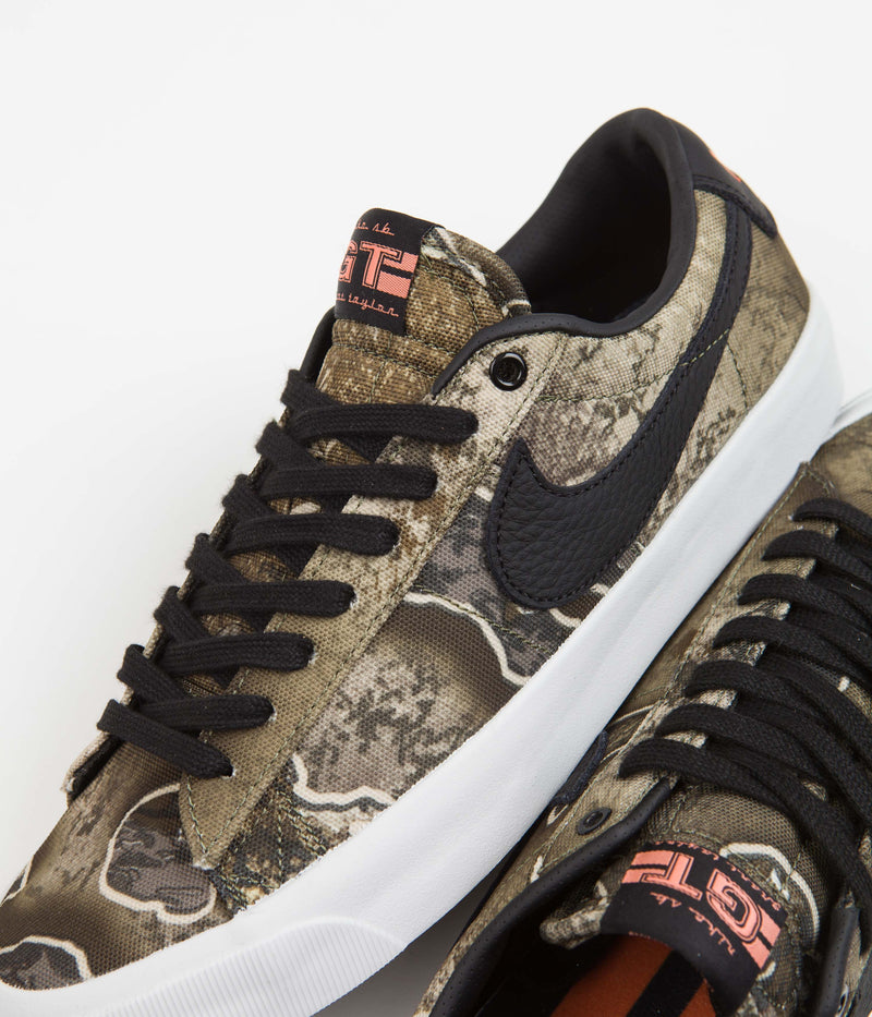 Nike SB Blazer Low Pro GT Premium Shoes in Black and Safety Orange and Black - Photon Dust
