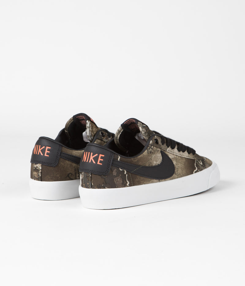 Nike SB Blazer Low Pro GT Premium Shoes in Black and Safety Orange and Black - Photon Dust