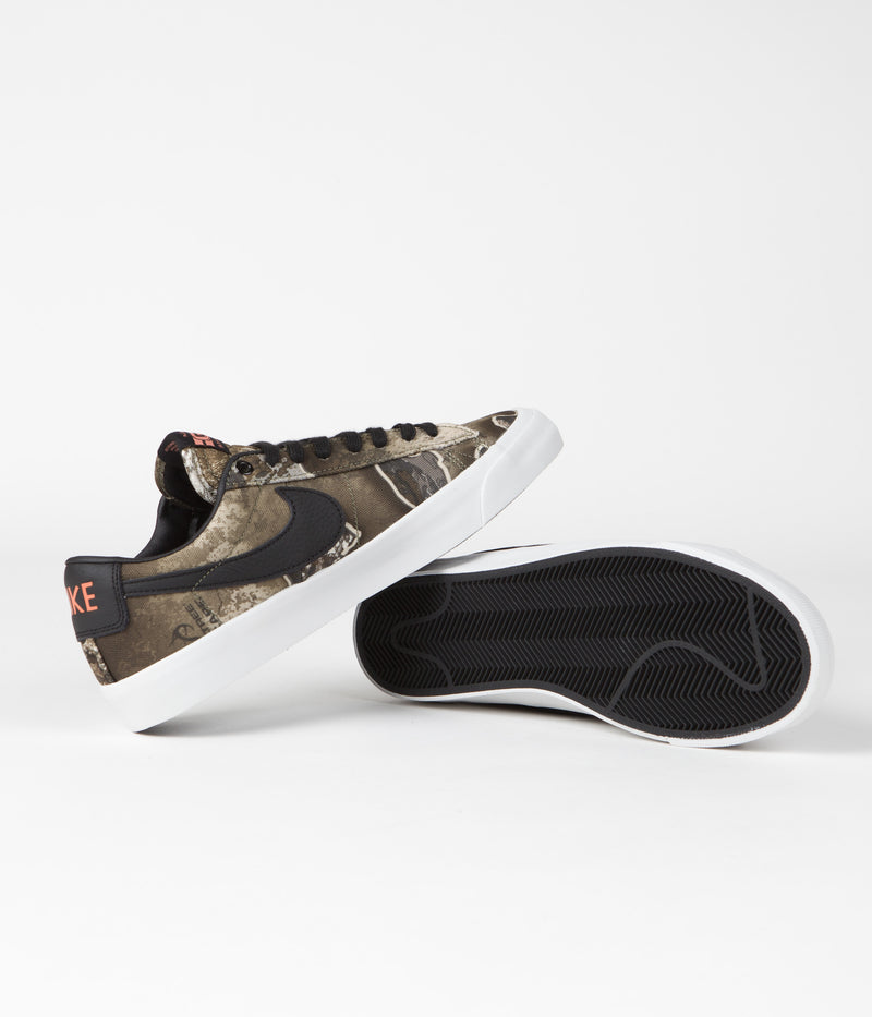 Nike SB Blazer Low Pro GT Premium Shoes in Black and Safety Orange and Black - Photon Dust