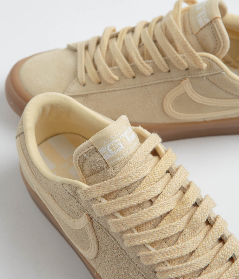 Nike SB Blazer Low Pro GT Premium Shoes in Pale Vanilla and Pale Vanilla and Pale Vanilla