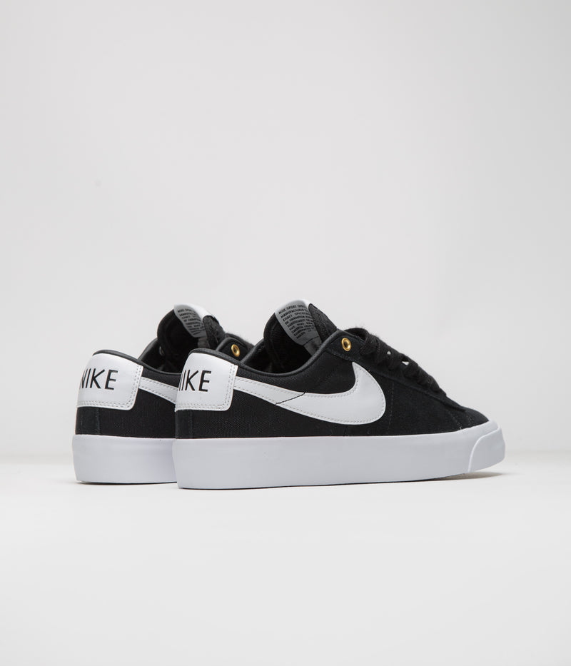 Nike SB Blazer Low Pro GT Shoes in Black and White and Black - Gum Light Brown