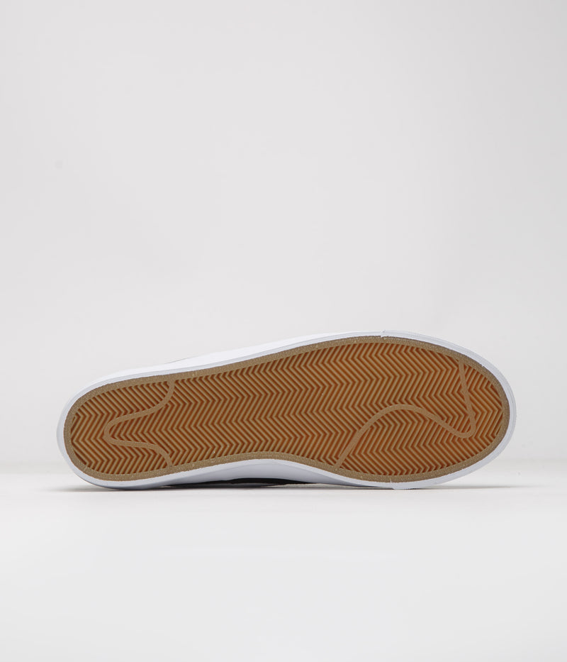 Nike SB Blazer Low Pro GT Shoes in Black and White and Black - Gum Light Brown