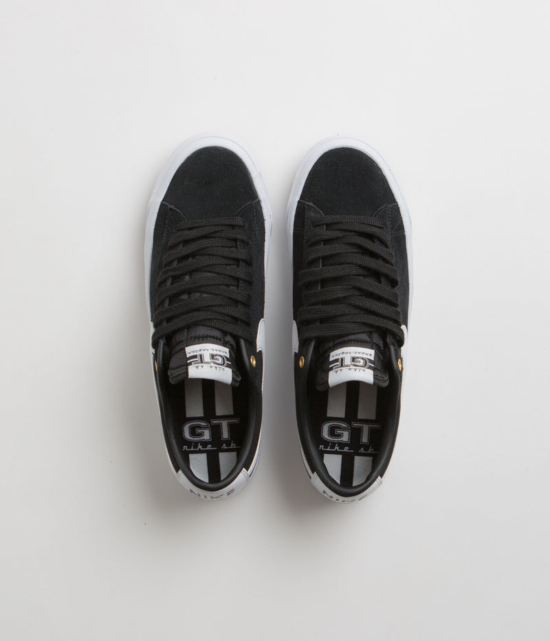 Nike SB Blazer Low Pro GT Shoes in Black and White and Black - Gum Light Brown
