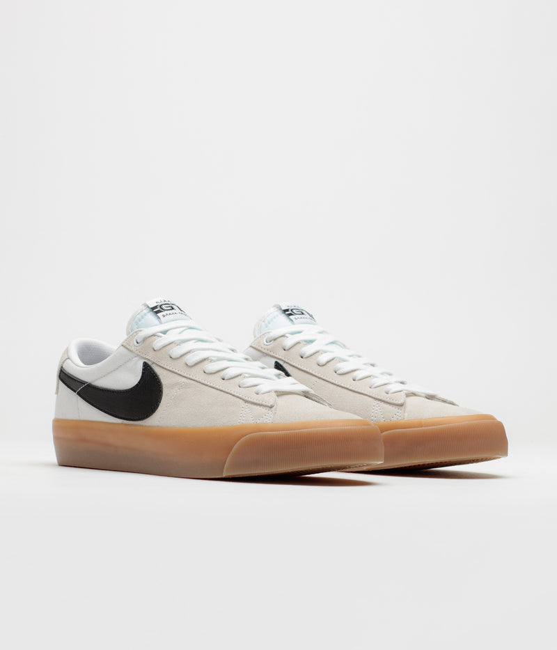 Nike SB Blazer Low Pro GT Shoes in White and Black and White - White