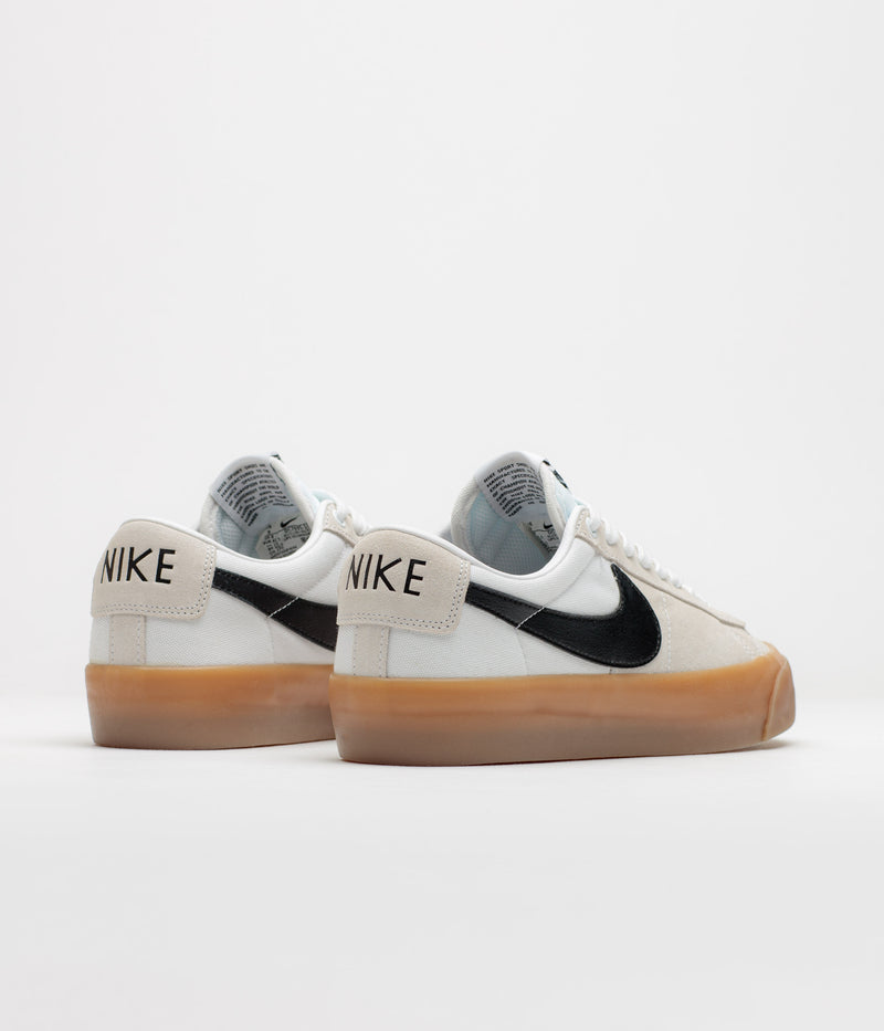 Nike SB Blazer Low Pro GT Shoes in White and Black and White - White