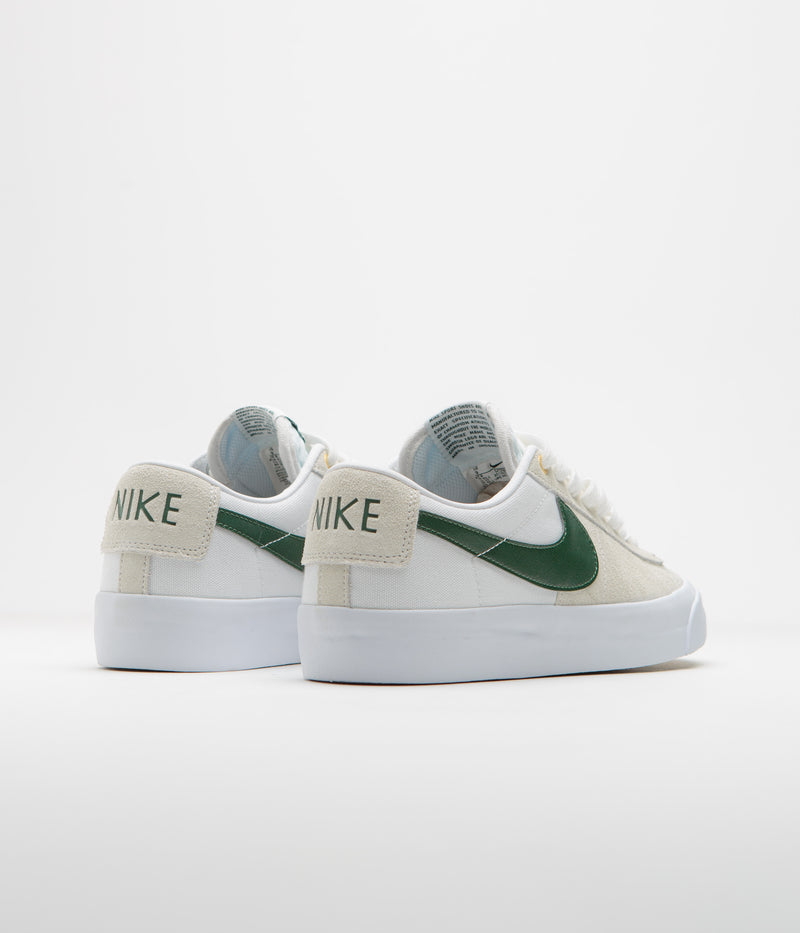 Nike SB Blazer Low Pro GT Shoes in White and Fir and White - Gum Light Brown