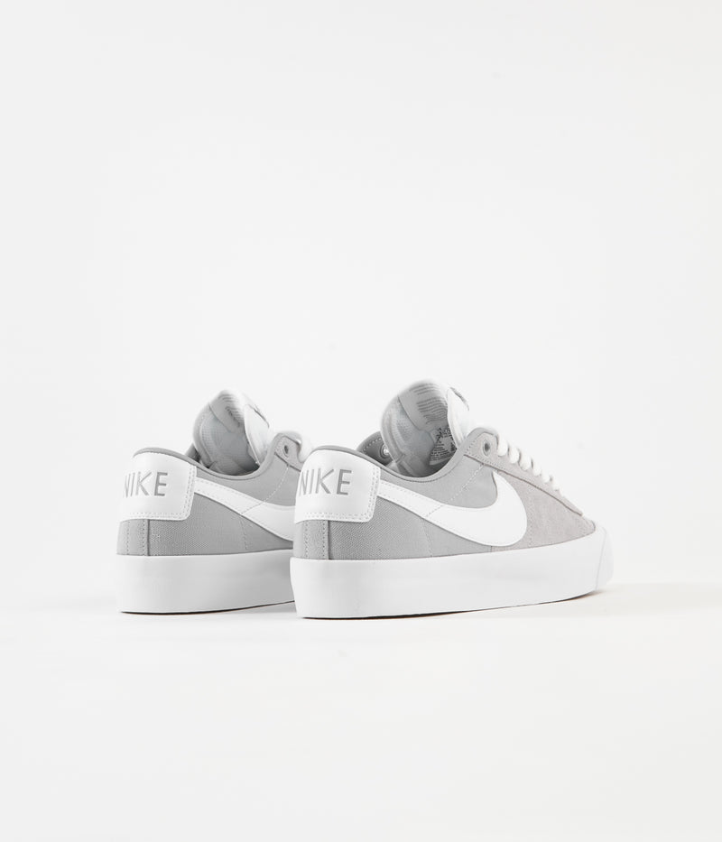 Nike SB Blazer Low Pro GT Shoes in Wolf Grey and White and Wolf Grey - White