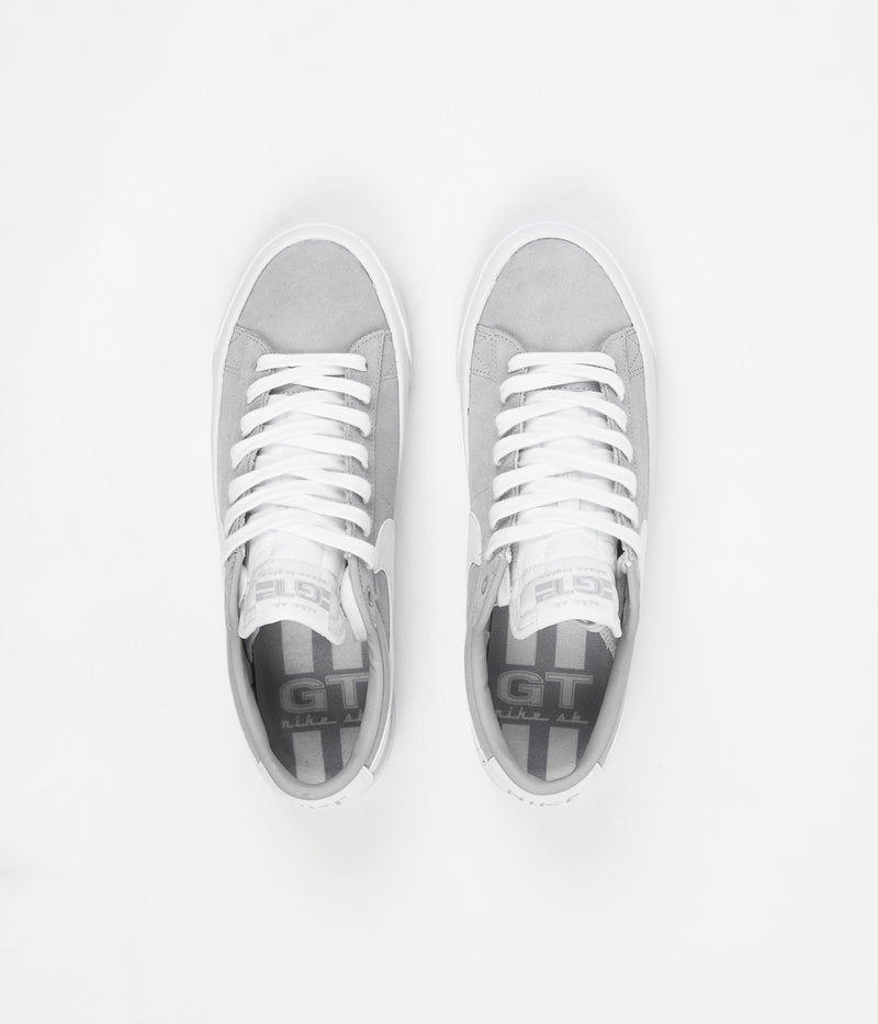 Nike SB Blazer Low Pro GT Shoes in Wolf Grey and White and Wolf Grey - White