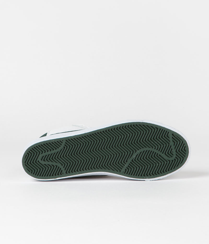 Nike SB Blazer Mid Orange Label Shoes in White and Pro Green and White - Pro Green