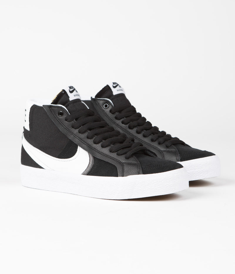 Nike SB Blazer Mid Premium Plus Shoes in Black and White