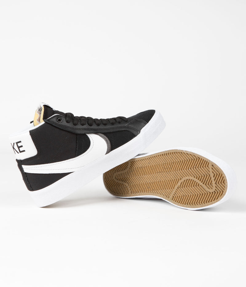 Nike SB Blazer Mid Premium Plus Shoes in Black and White