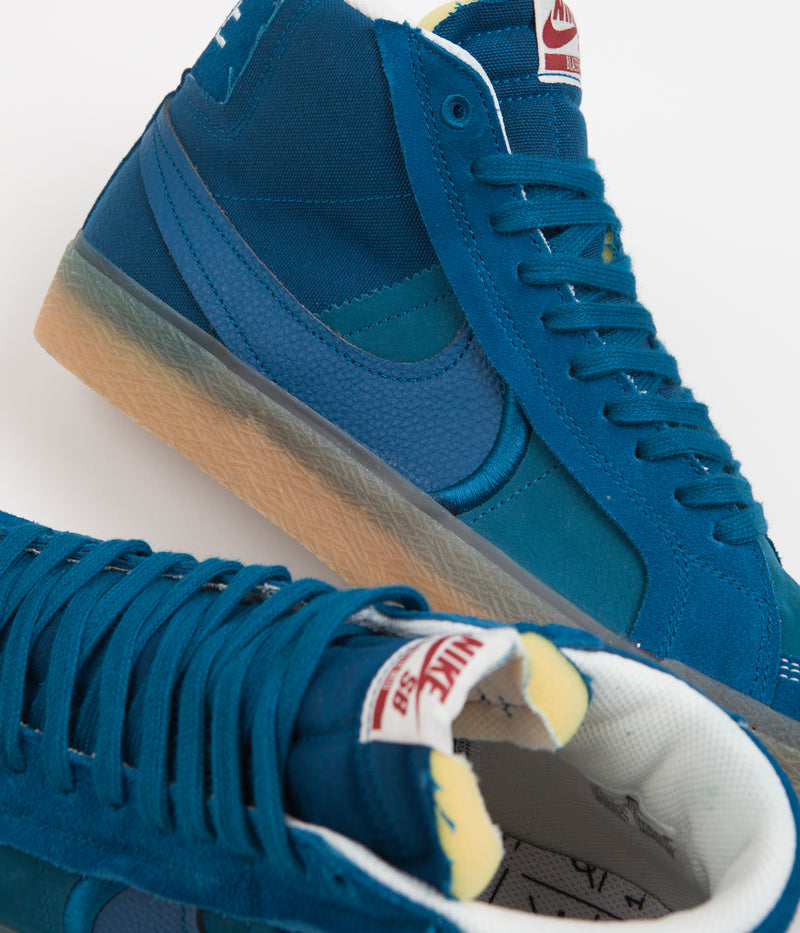 Nike SB Blazer Mid Premium Shoes in Green Abyss and Green Abyss and Phantom