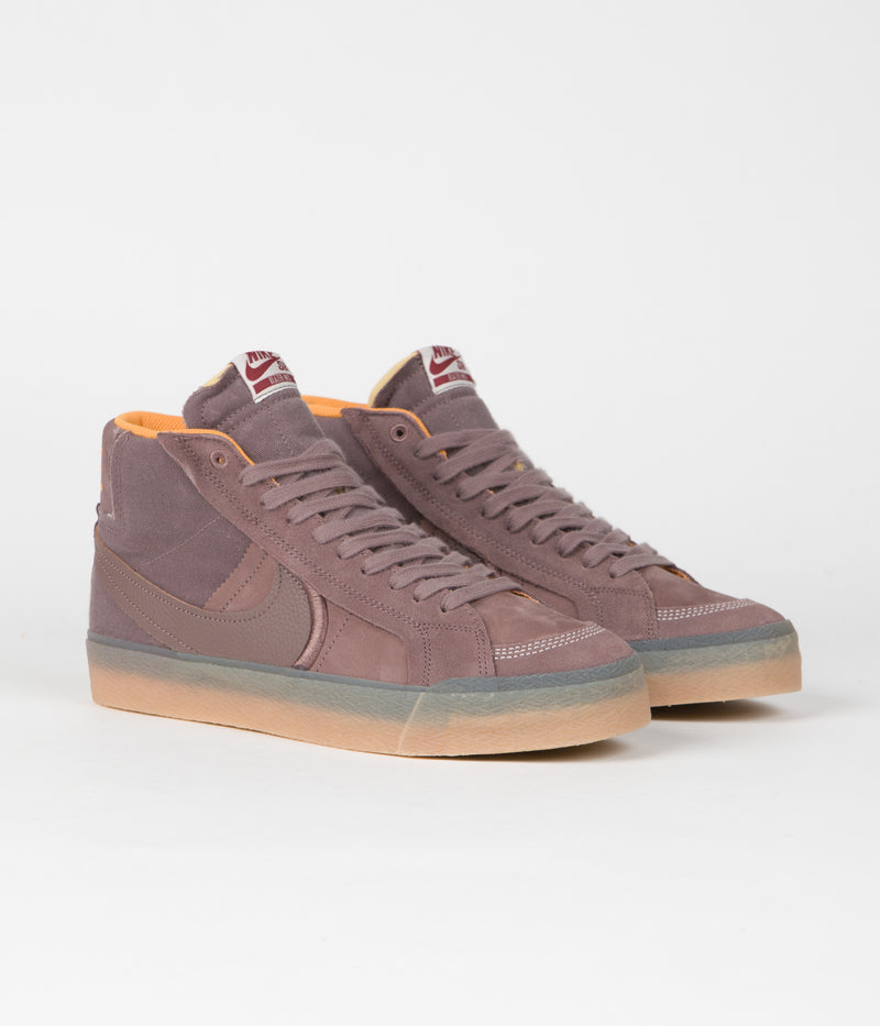 Nike SB Blazer Mid Premium Shoes in Plum Eclipse and Plum Eclipse and Kumquat
