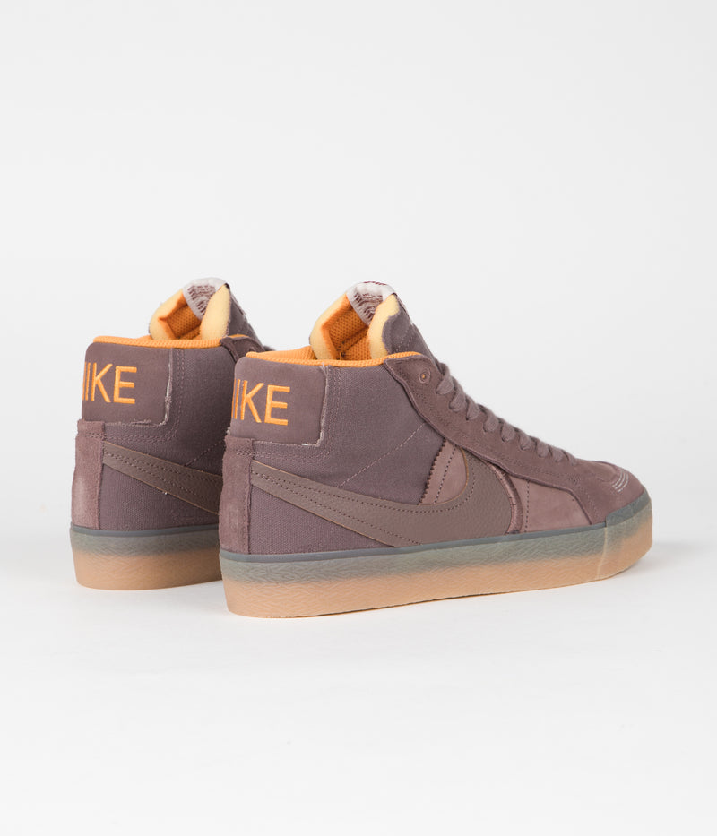 Nike SB Blazer Mid Premium Shoes in Plum Eclipse and Plum Eclipse and Kumquat