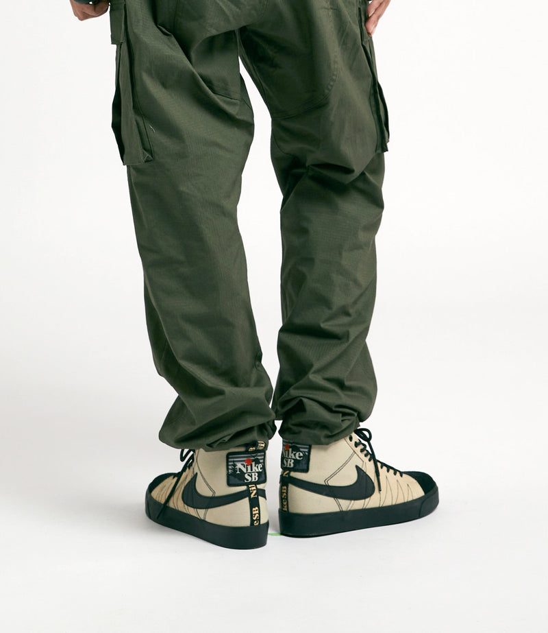 Nike SB Blazer Mid Premium Shoes in Rattan and Black and Rattan - Safety Orange