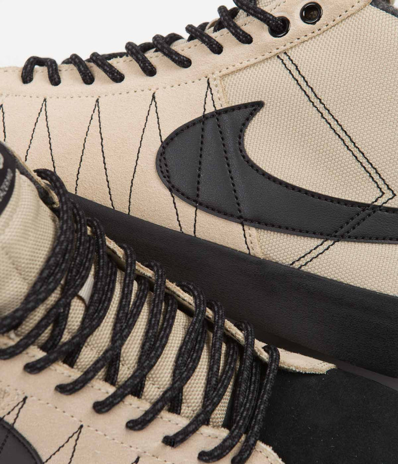 Nike SB Blazer Mid Premium Shoes in Rattan and Black and Rattan - Safety Orange