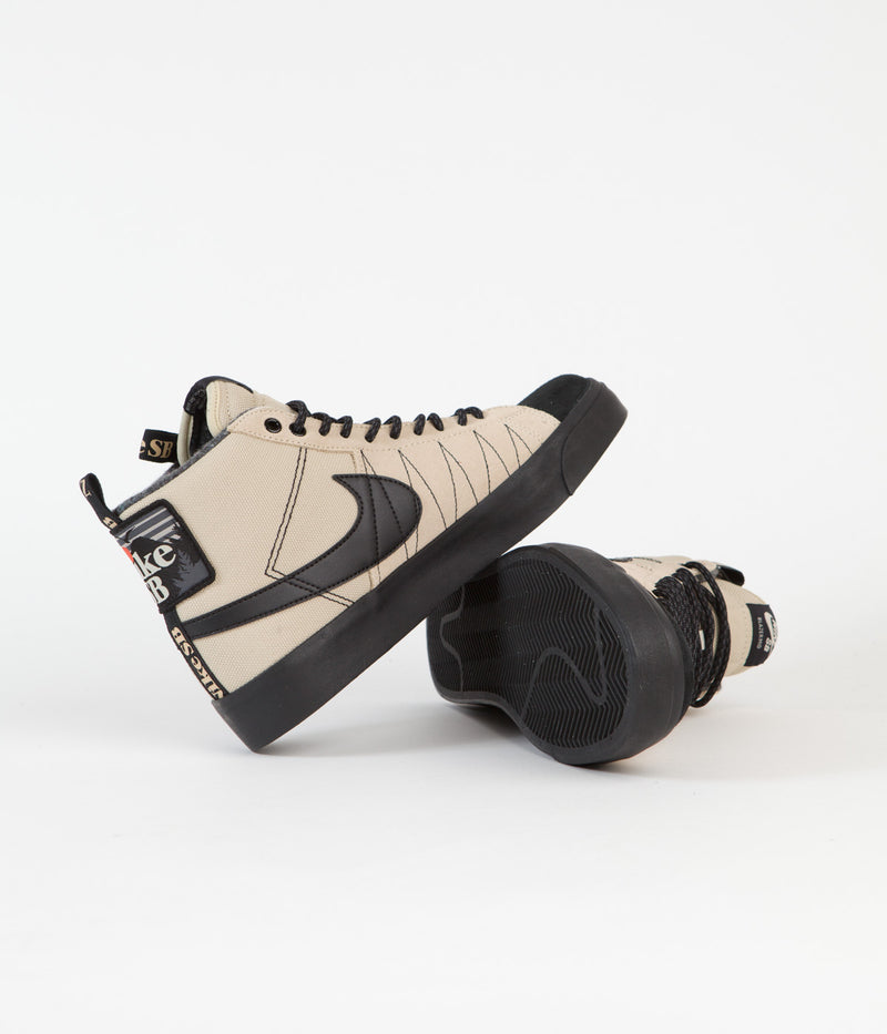 Nike SB Blazer Mid Premium Shoes in Rattan and Black and Rattan - Safety Orange