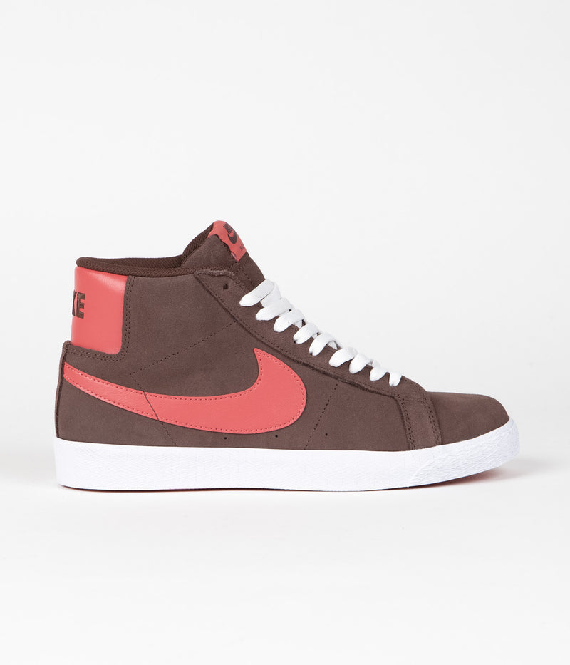 Nike SB Blazer Mid Shoes in Baroque Brown and Adobe and Baroque Brown - White