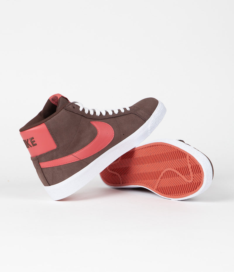 Nike SB Blazer Mid Shoes in Baroque Brown and Adobe and Baroque Brown - White