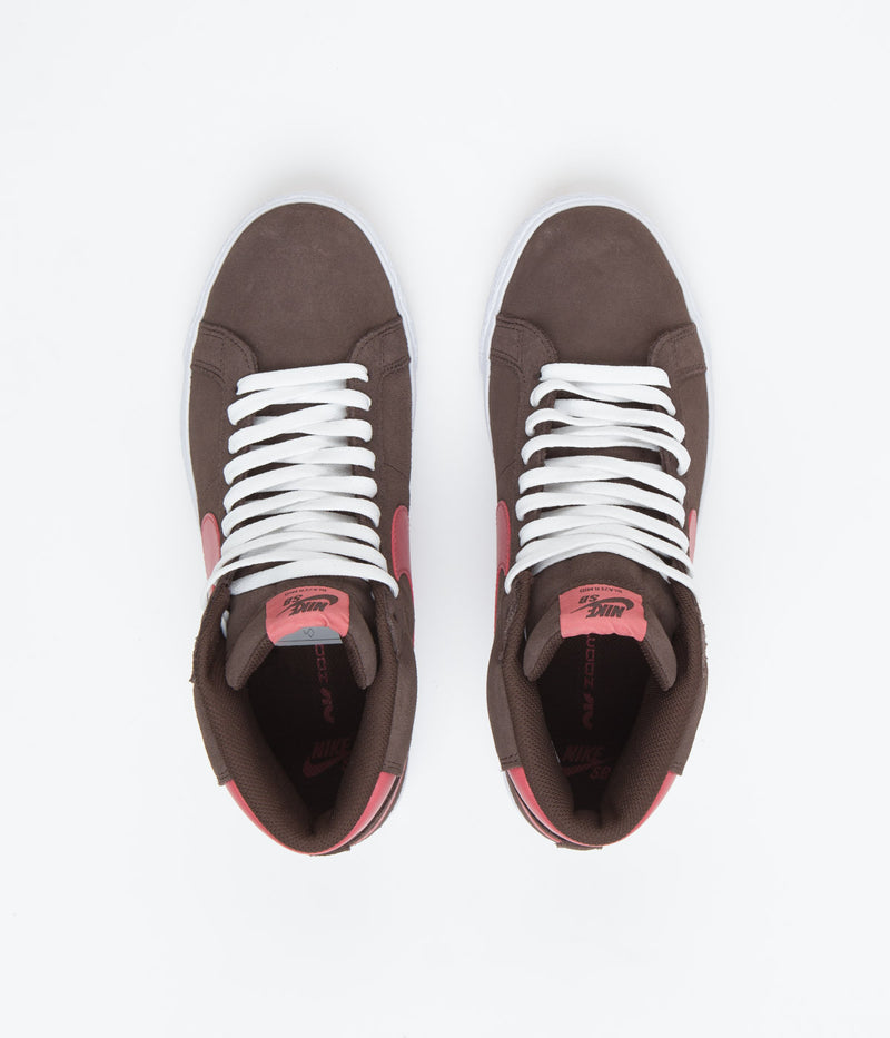 Nike SB Blazer Mid Shoes in Baroque Brown and Adobe and Baroque Brown - White