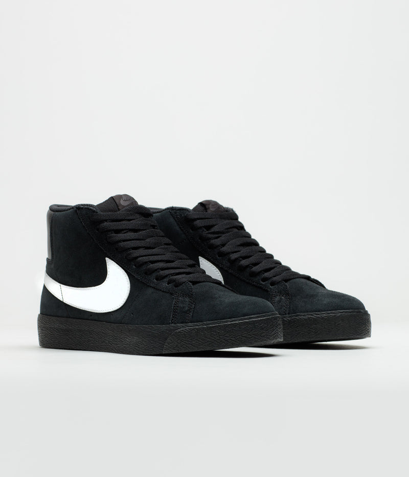Nike SB Blazer Mid Shoes in Black and White and Black - Black