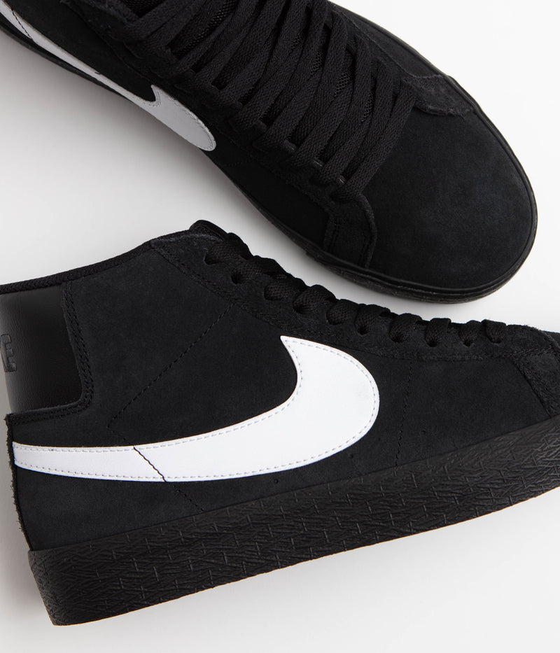 Nike SB Blazer Mid Shoes in Black and White and Black - Black