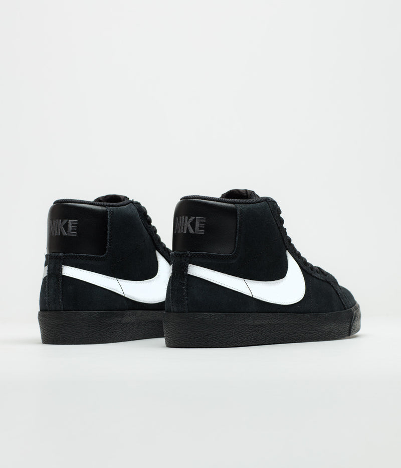 Nike SB Blazer Mid Shoes in Black and White and Black - Black
