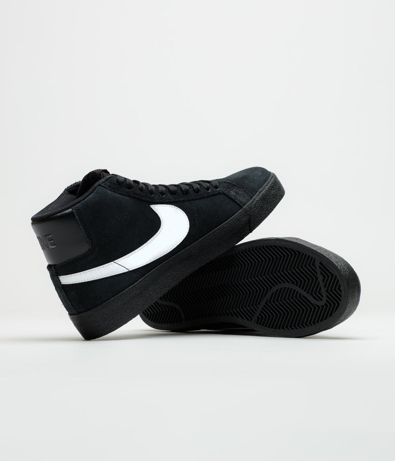 Nike SB Blazer Mid Shoes in Black and White and Black - Black