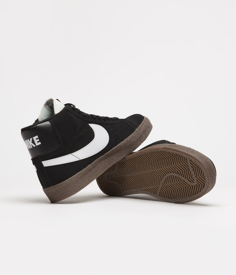 Nike SB Blazer Mid Shoes in Black and White and Black - Sail