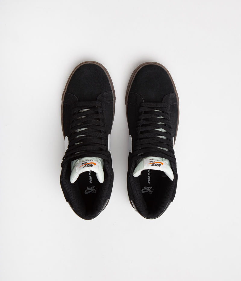 Nike SB Blazer Mid Shoes in Black and White and Black - Sail