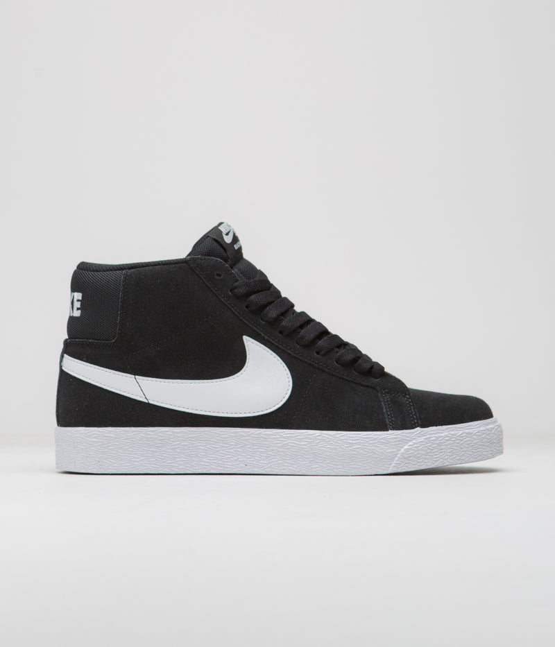 Nike SB Blazer Mid Shoes in Black and White and White - White