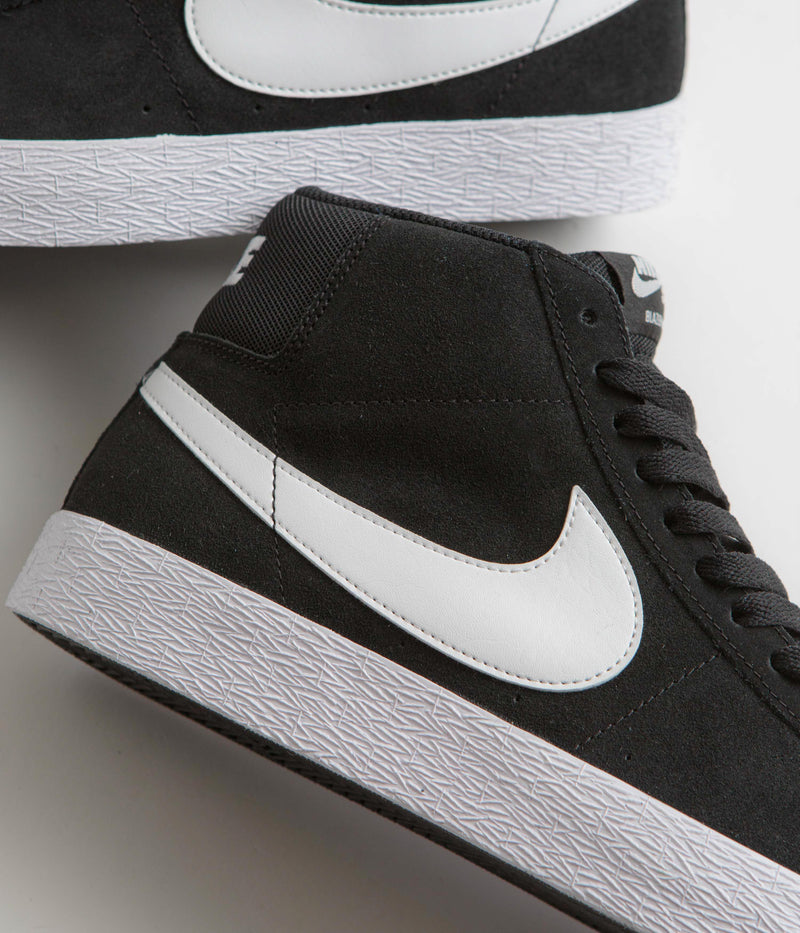 Nike SB Blazer Mid Shoes in Black and White and White - White