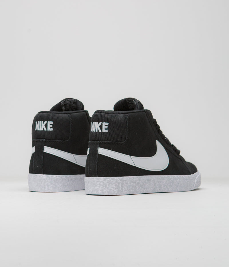 Nike SB Blazer Mid Shoes in Black and White and White - White