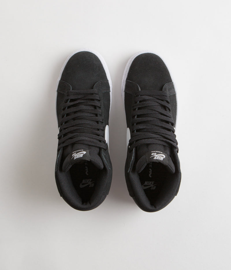 Nike SB Blazer Mid Shoes in Black and White and White - White