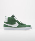 Nike SB Blazer Mid Shoes in Fir and White and Fir - White