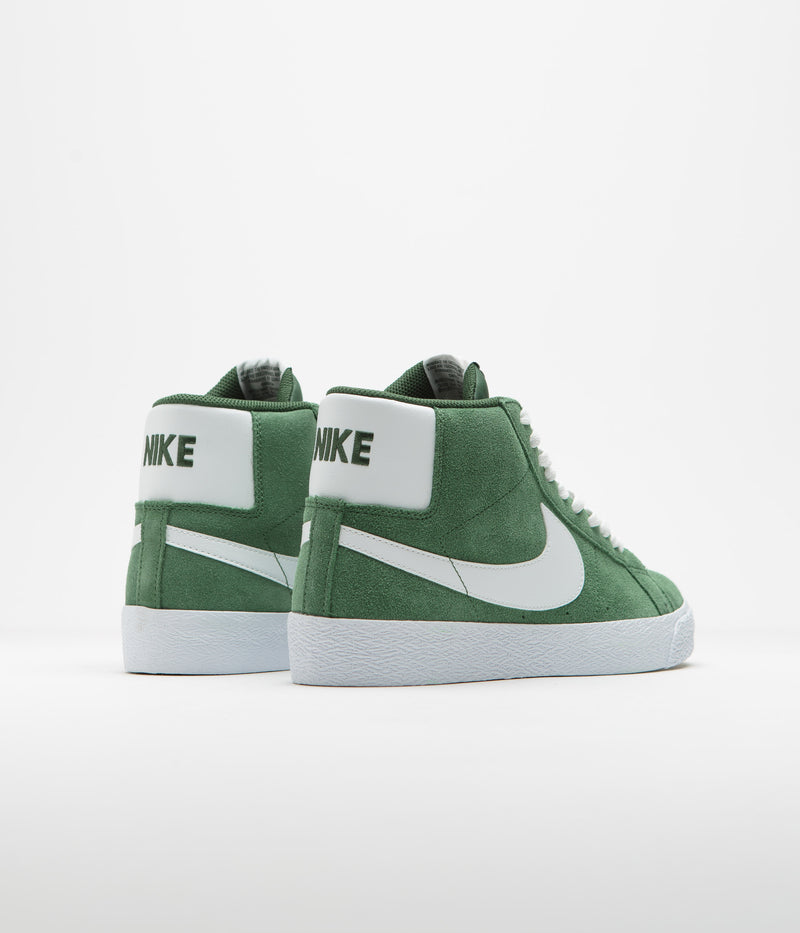 Nike SB Blazer Mid Shoes in Fir and White and Fir - White