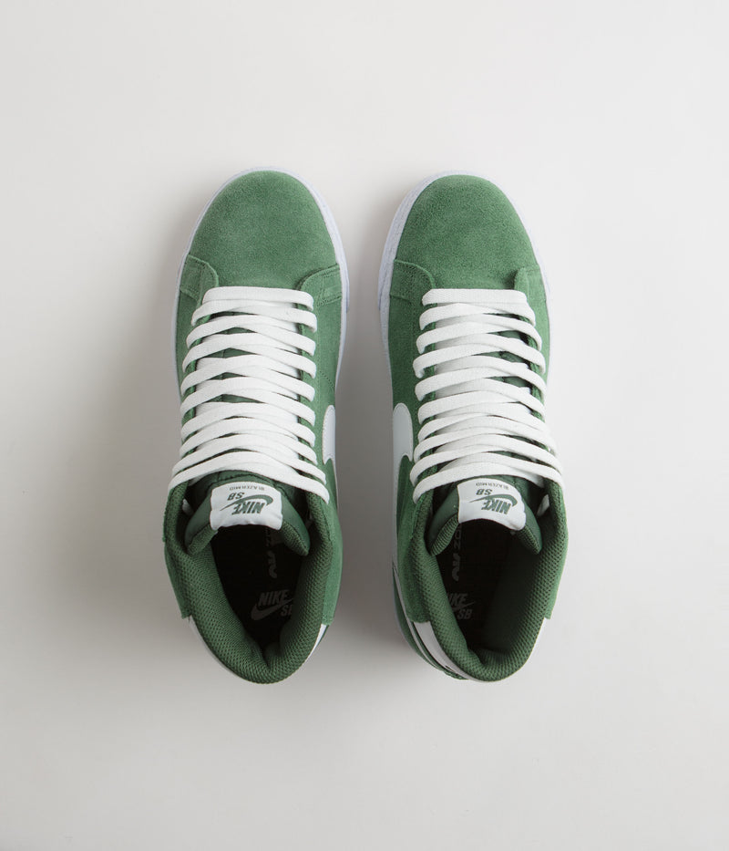 Nike SB Blazer Mid Shoes in Fir and White and Fir - White