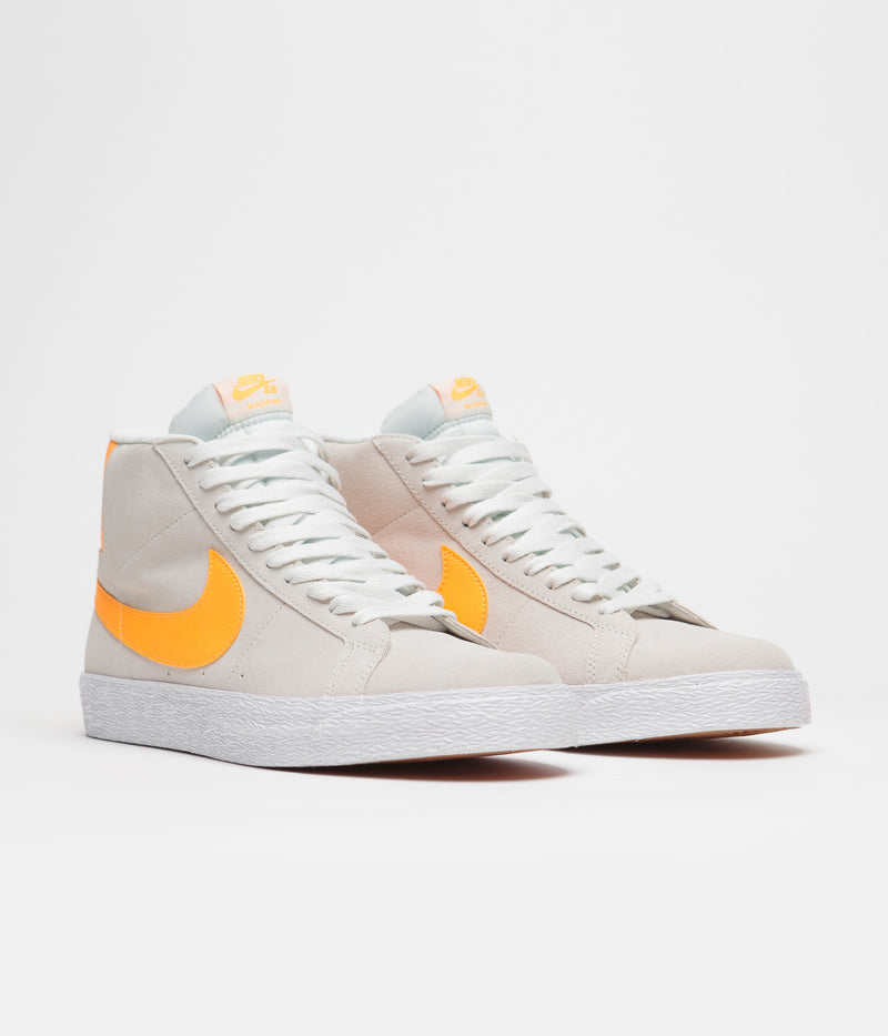 Nike SB Blazer Mid Shoes in Summit White and Laser Orange and Summit White