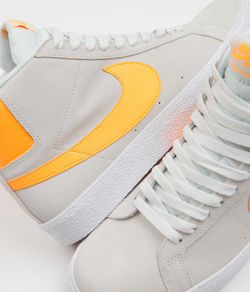 Nike SB Blazer Mid Shoes in Summit White and Laser Orange and Summit White