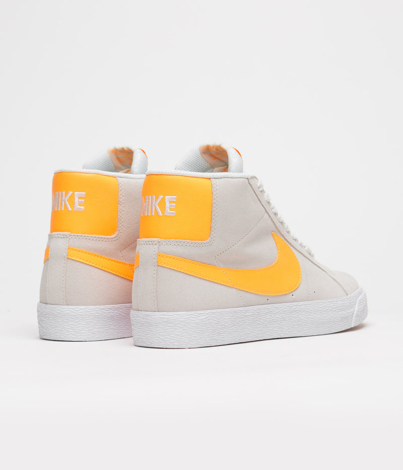 Nike SB Blazer Mid Shoes in Summit White and Laser Orange and Summit White