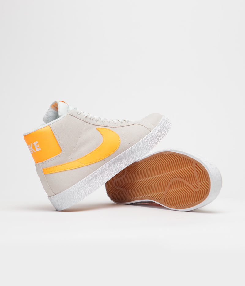 Nike SB Blazer Mid Shoes in Summit White and Laser Orange and Summit White