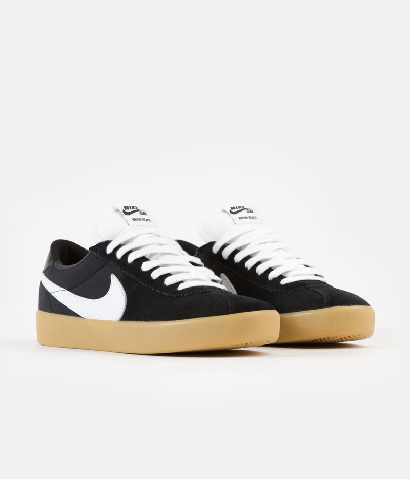Nike SB Bruin React Shoes in Black and White and Black - Gum Light Brown