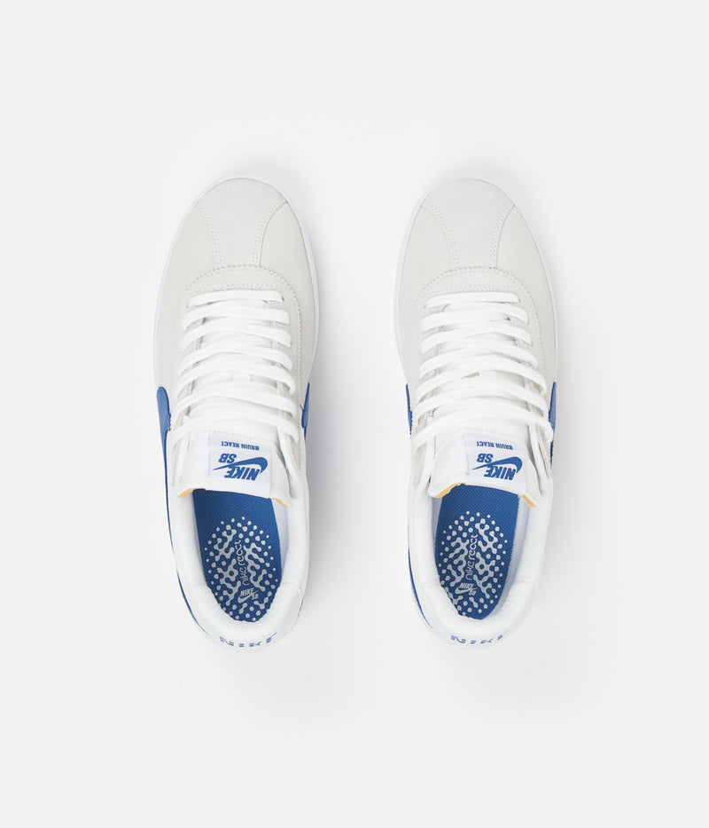 Nike SB Bruin React Shoes in Summit White and Signal Blue and Summit White