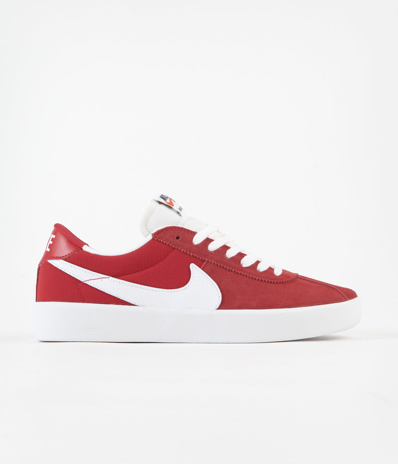 Nike SB Bruin React Shoes in University Red and White and University Red