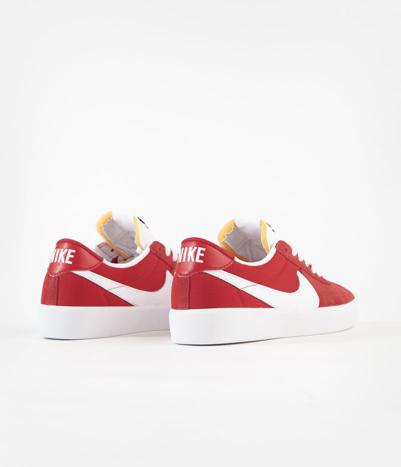 Nike SB Bruin React Shoes in University Red and White and University Red