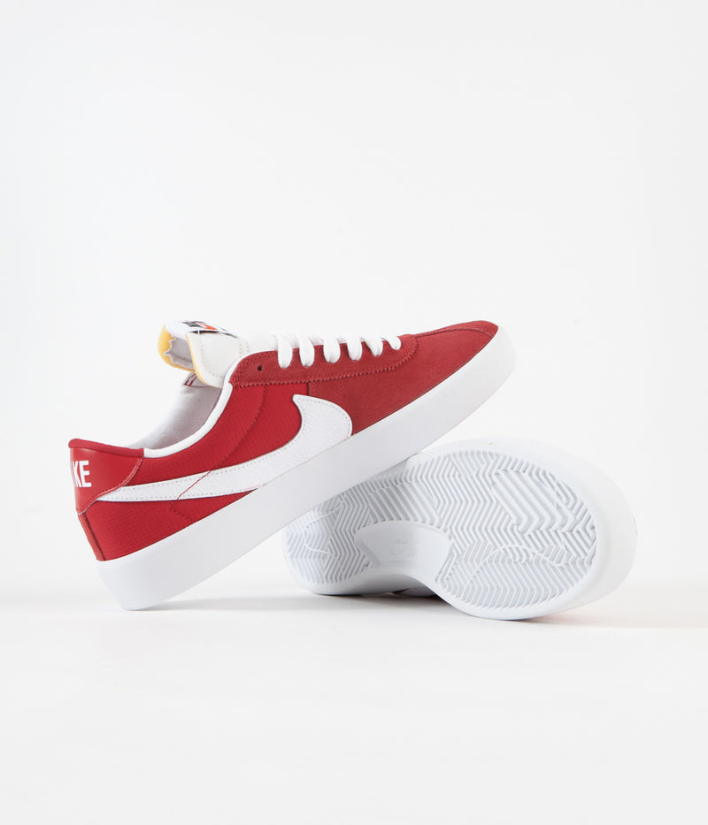 Nike SB Bruin React Shoes in University Red and White and University Red
