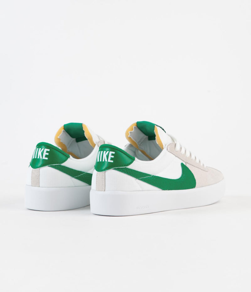 Nike SB Bruin React Shoes in White and Lucky Green and White - Lucky Green