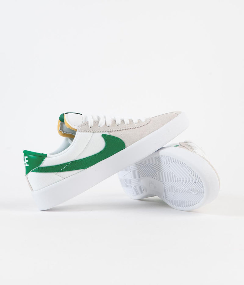 Nike SB Bruin React Shoes in White and Lucky Green and White - Lucky Green