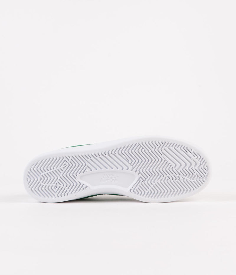 Nike SB Bruin React Shoes in White and Lucky Green and White - Lucky Green