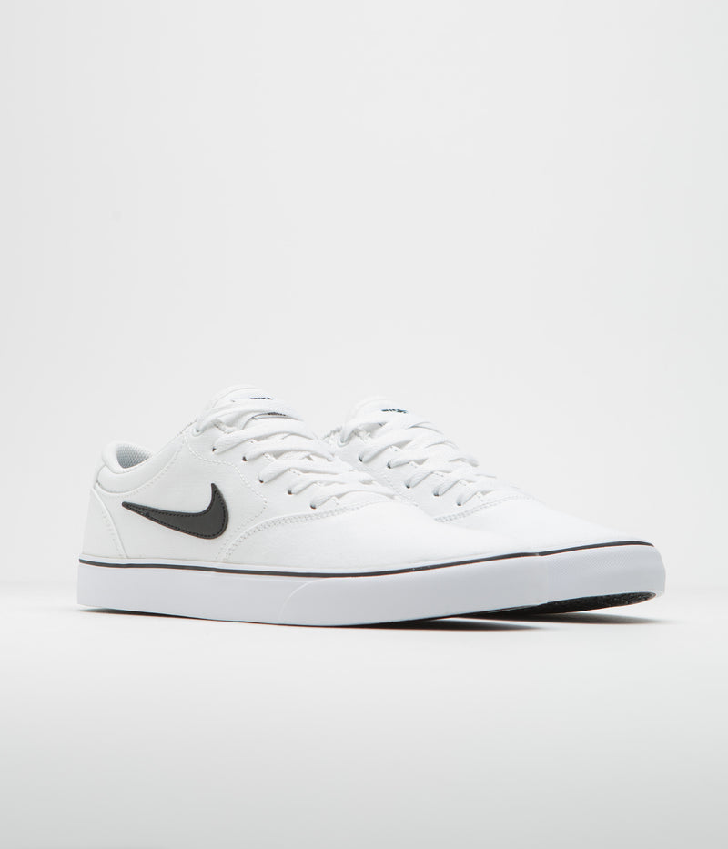 Nike SB Chron 2 Canvas Shoes in White and Black and White